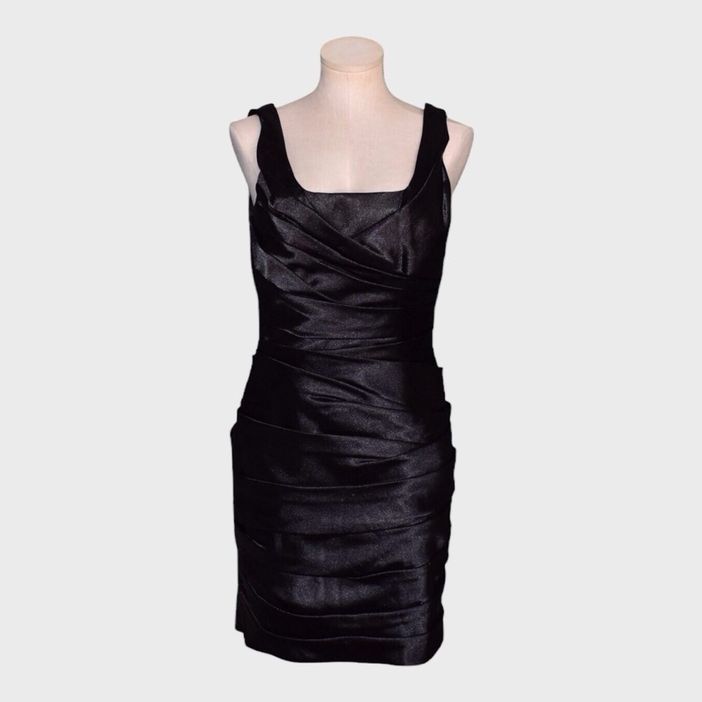 White‎ House Black Market Satin Ruched Cocktail Dress